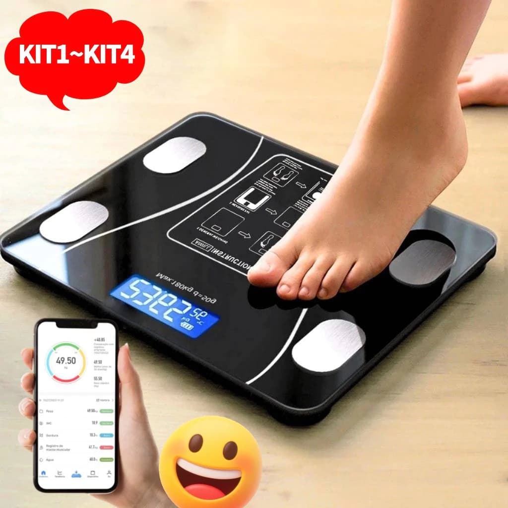 Profissional Balança Bioimpedância Digital lmc Aplicativo Bluetooth, USB, Fitness Treino 180kg