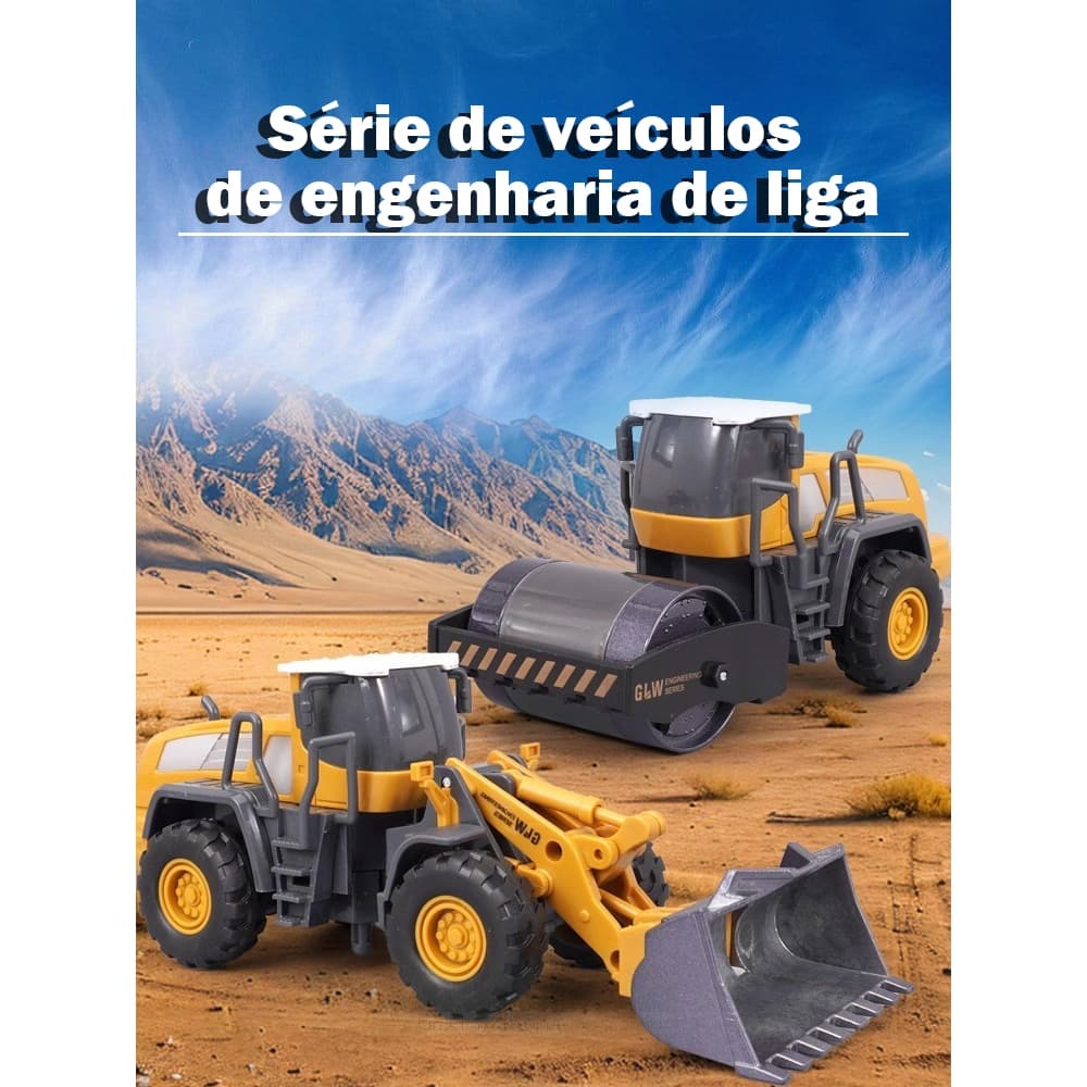 1:50 Miniatura Máquina De Construção Trator Empilhadeira Carregadeira Carrinho Metal E Plástico