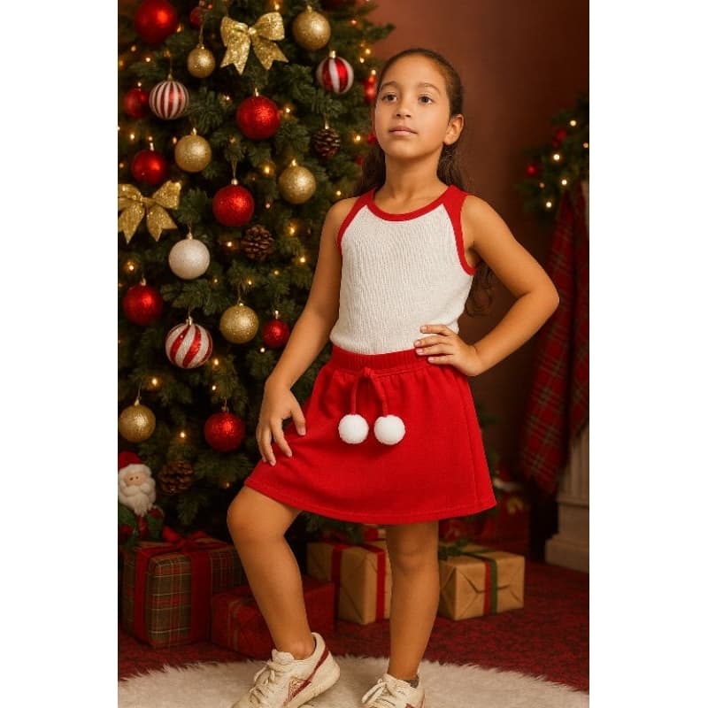 conjunto infantil  menina juvenil feminino verao short saia