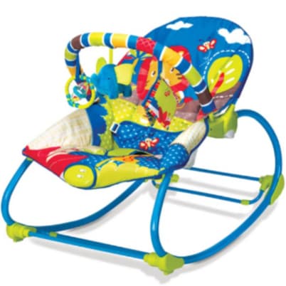 Cadeira de Descanso para Bebê Vibratória Rocker Selva Azul Mastela 6922 Ibimboo