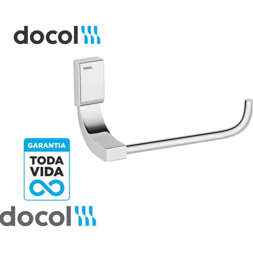 Papeleira Cromada Linha Top Docol Porta Papel Higiênico Para Banheiro e Lavabo