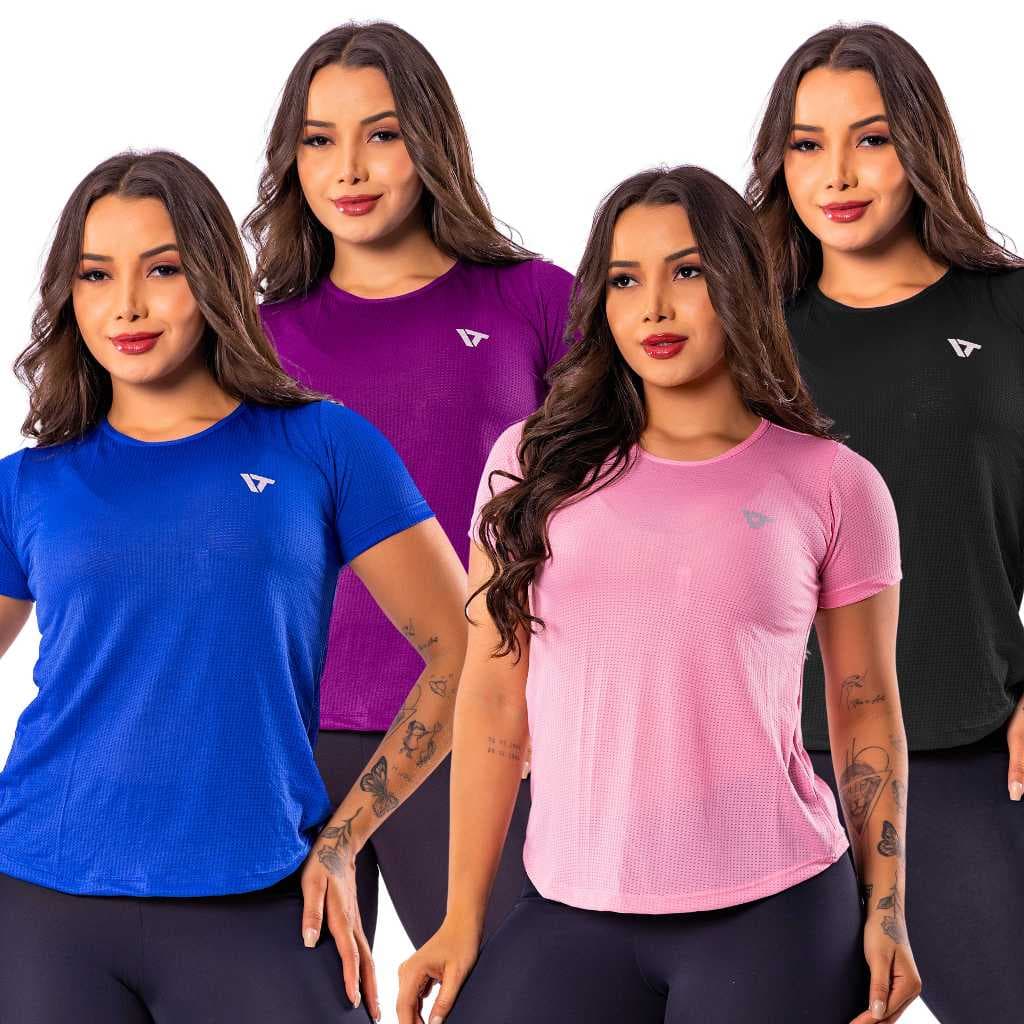 Camiseta Academia Feminina Dry Fit Treino Blusa Caminhada Treino Musculação Curve