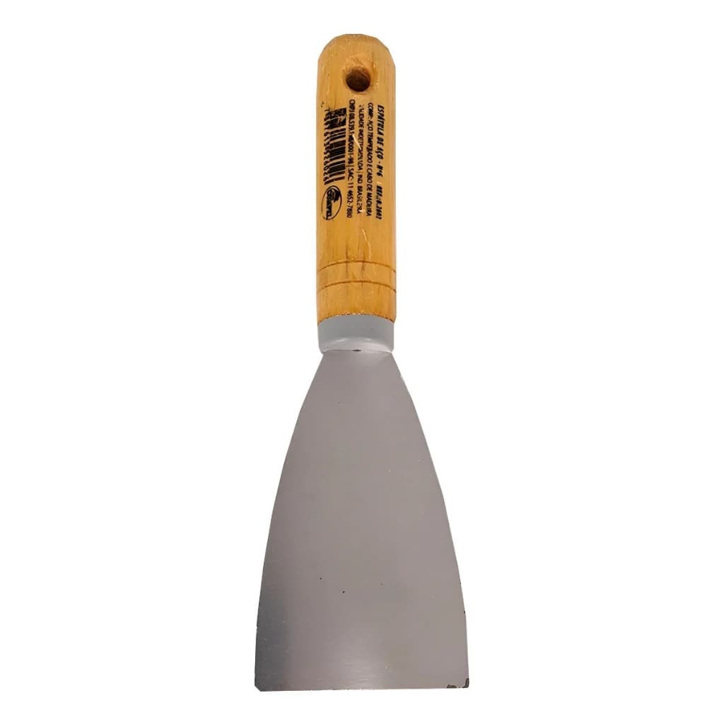 ESPATULA COMPEL METAL COM CABO MADEIRA