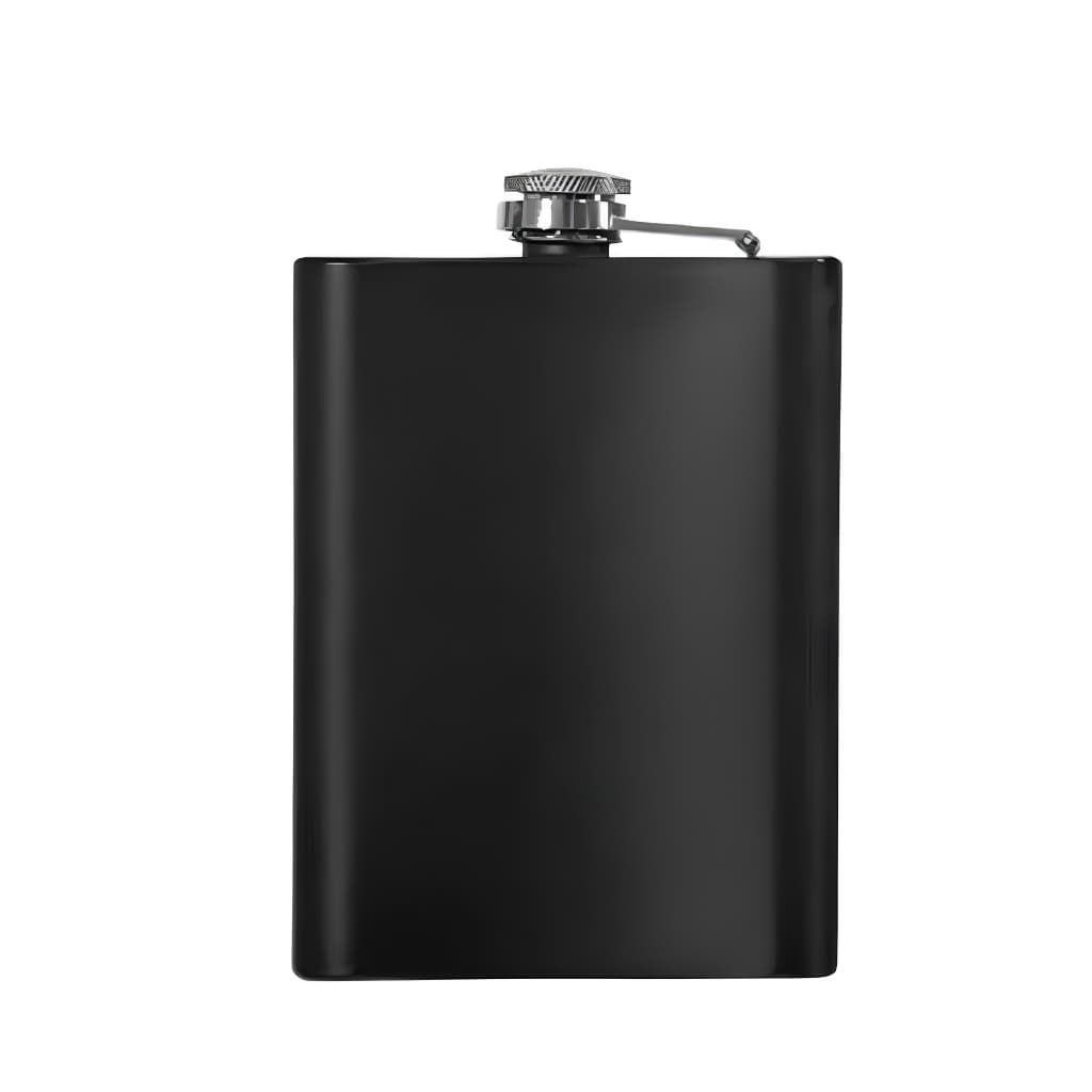 Cantil de Bolso em Aço Inox Preto Fosco 215 ml Whisky Vodka Gin Destilados Resistente Compacto Vedação Antivazamento