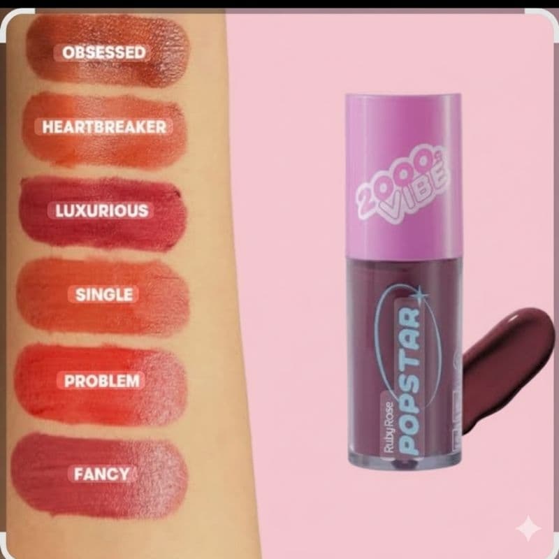 Gloss Tint Ruby Rose Popstar 💋 Cores Vibrantes e Longa Duração