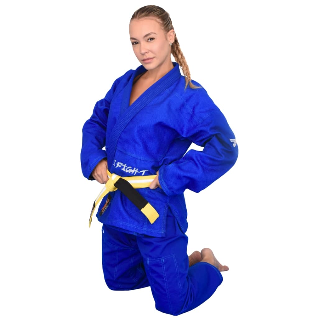 Kimono Jiu Jitsu Feminino Elementar Azul 1 Fight