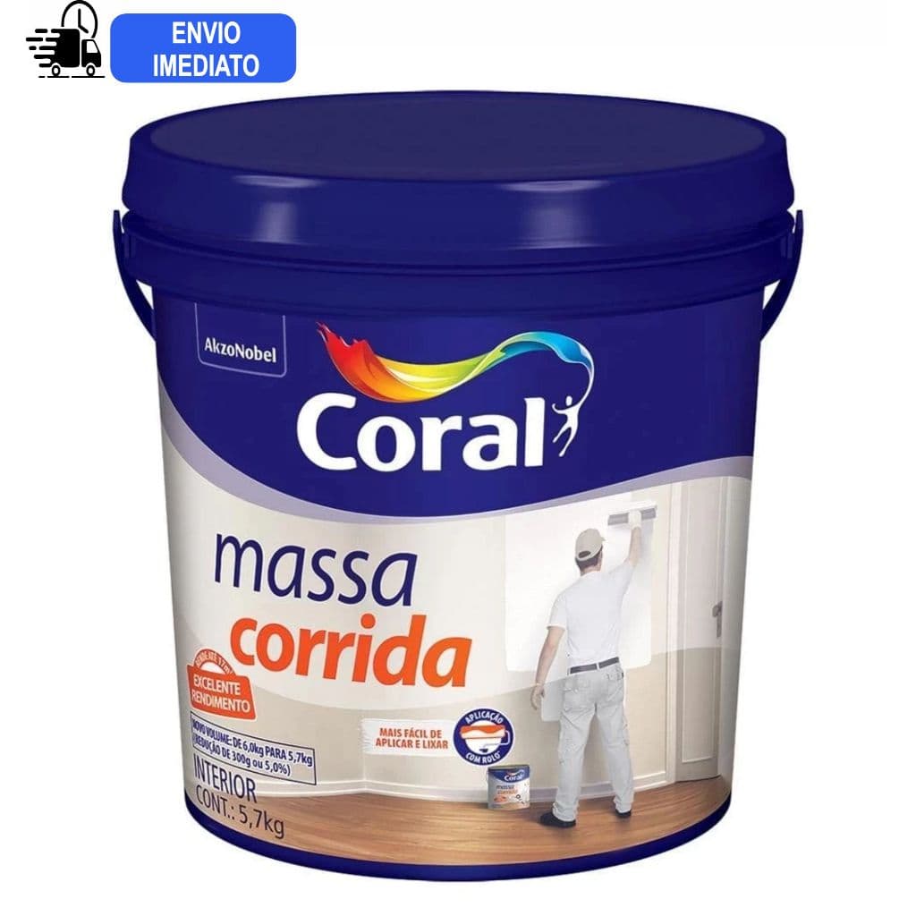 Massa Corrida PVA Coral Fácil Aplicação Lata Galâo 5,7kg
