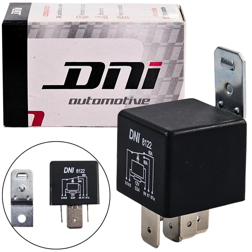 Relé Auxiliar Duplo 12v 80/60a Reversor Universal Dni8122 5 Pinos