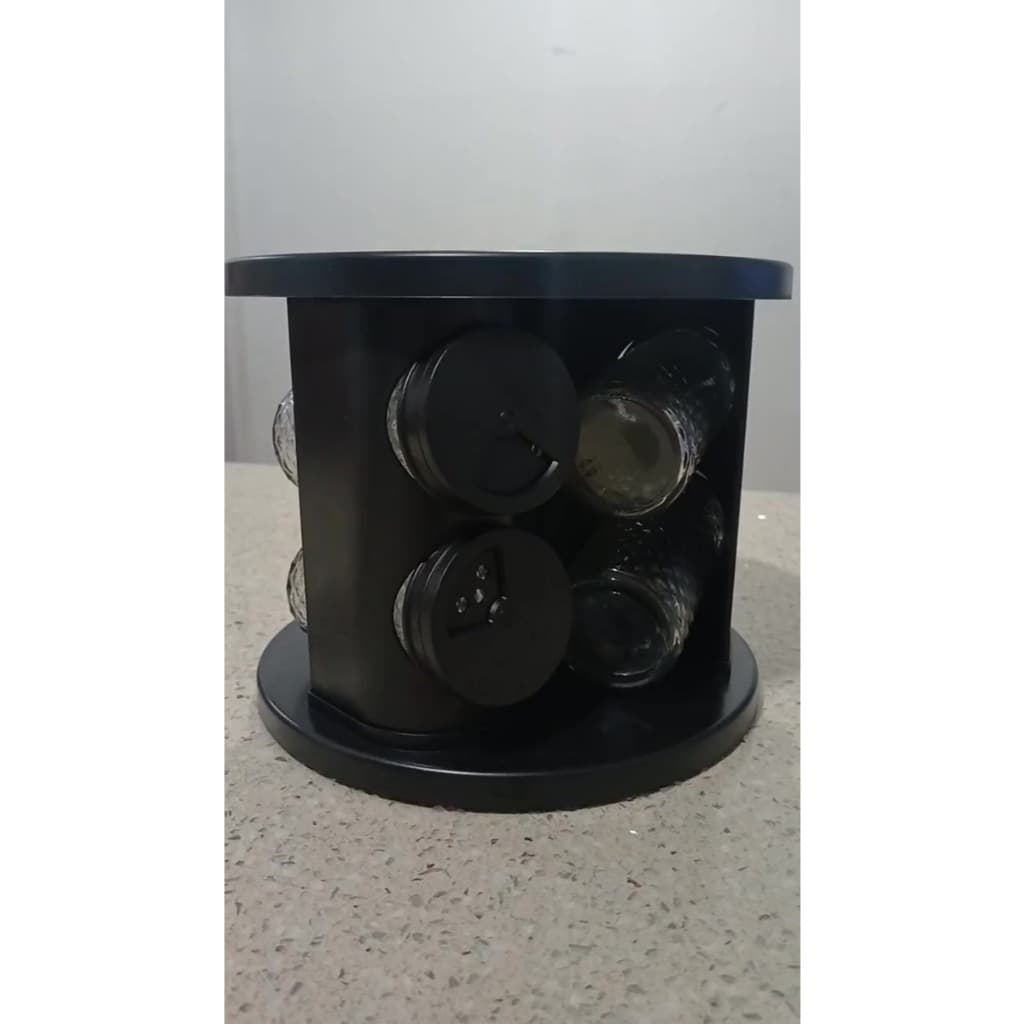 Porta Tempero Condimento Base Giratória 6 Potes Vidro 85ml Cozinha Moderno Elegante