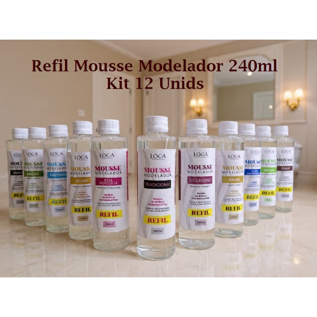 Kit 12 Unids - REFIL Mousse Modelador 240ml - Loca Cosmetics