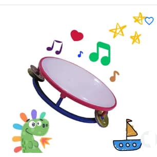 Pandeiro 15 cm Infantil Pandeirinho De Brinquedo Plástico Colorido - Sortidos