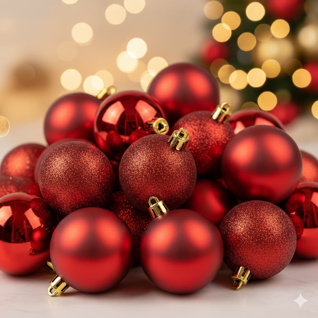 Kit 15 Bolinhas De Natal 4cm Fosca Glitter Lisa Enfeites de Árvore Decoração Natalina