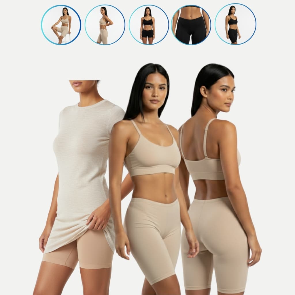kit 2 Shorts Segunda Pele Anágua Cintura Média Comprimi Modela p/ Vestido Saia Protege