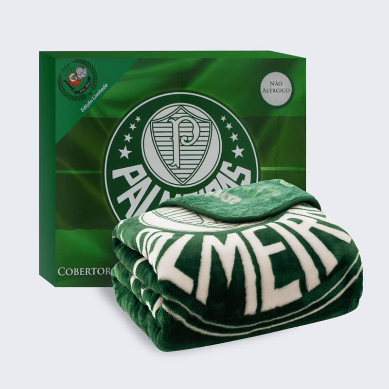Cobertor Palmeiras Casal Original Jolitex Time Aveludado Antialérgico Macio Quentinho Licenciado Avanti