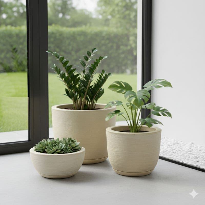 kit 3 vasos para plantas ,vaso decorativo, decoração jardim vaso de flor BOJO 2 ,1 E BACIA