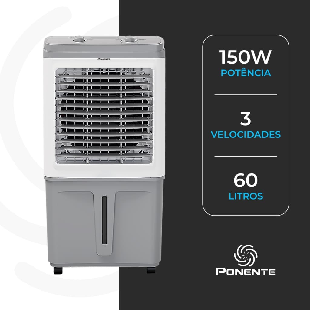 Climatizador de Ar 60L 150W Ponente Ventilação Forte e Umidificação