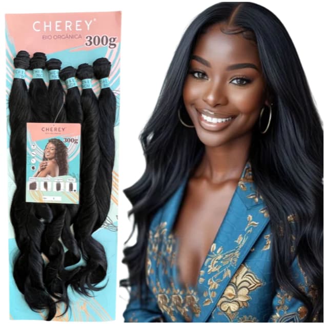 Cabelo Bio Orgânico Cherey Liso Ondulado 70cm Perla 300g
