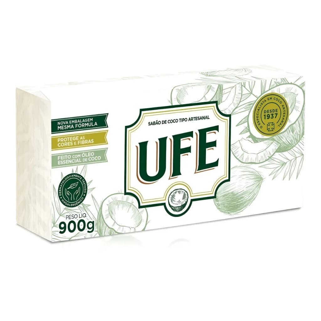 Sabão em Pedra Ufe Coco - Hipoalergênico