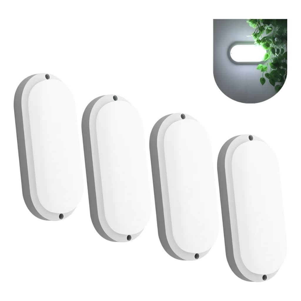 Kit 4 Luminária Tartaruga LED Branca IP65 Bivolt 127/220 10W/20W Branco Frio 6500K Externa