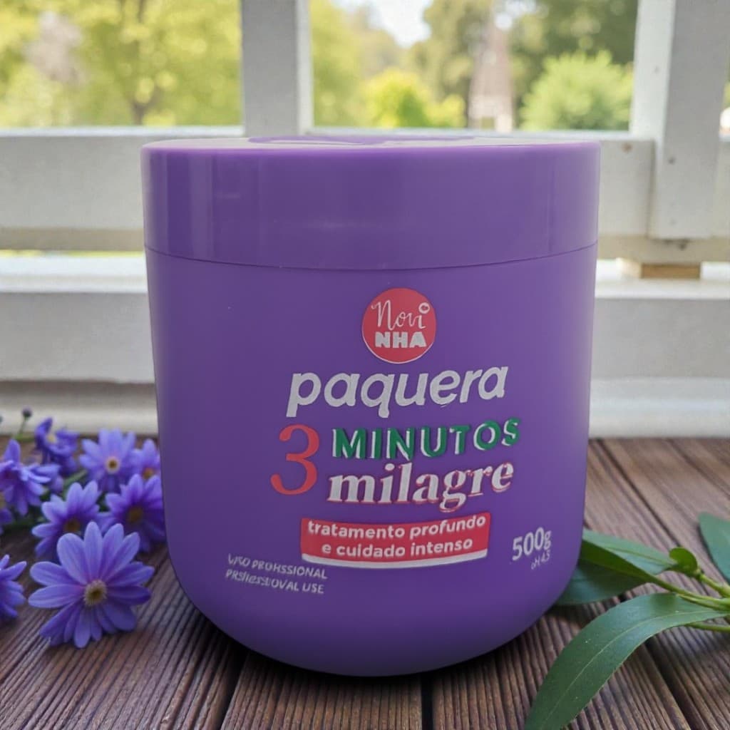 Creme de Tratamento Capilar Milagre 3min 500g – Hidratação Profunda, Brilho Imediato e Maciez Intensa