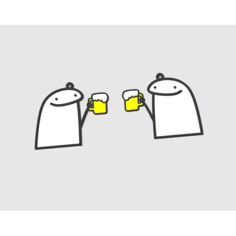 CHAVEIRO MEME FLORK COM COPO DE CERVEJA/DIVERTIDO -KIT COM 2 CHAVEIROS.