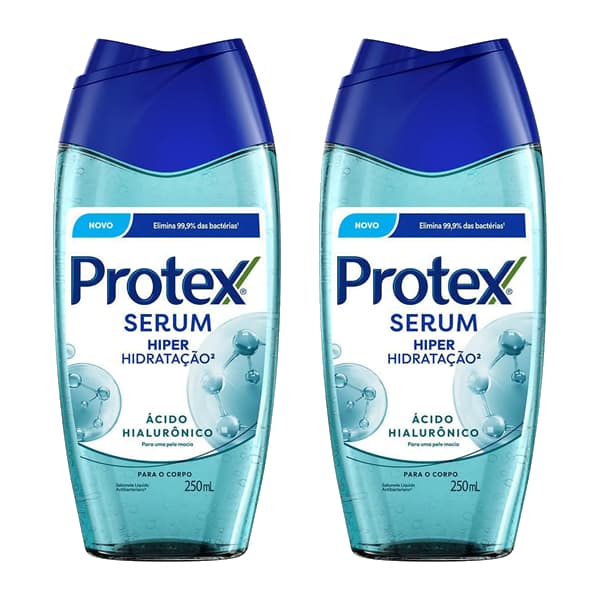 Kit C/2 Sabonetes Liquido Protex Sérum Ácido Hialurônico 250ml Cada
