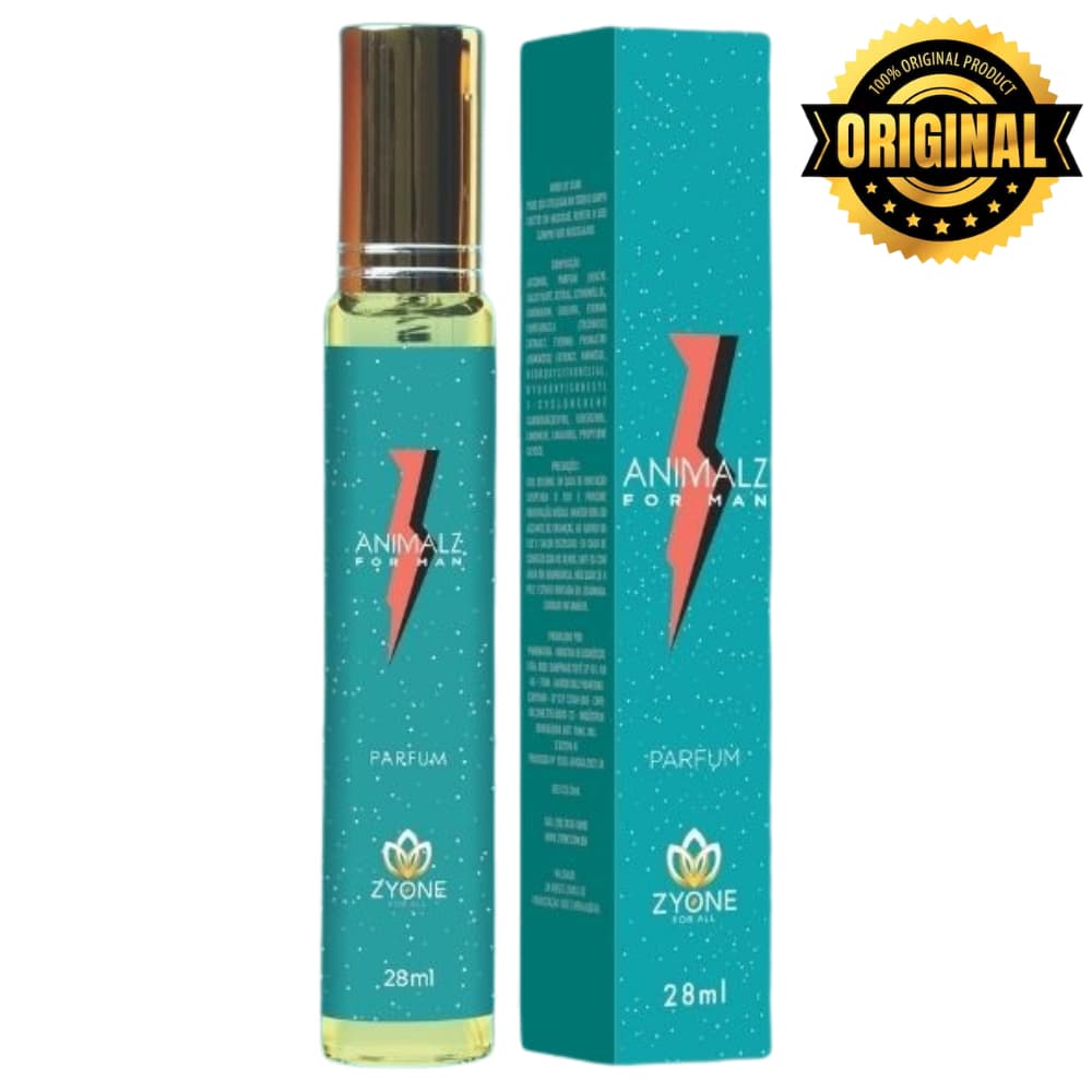 Animalz Zyone Cosméticos Masculino Parfum 28ml Alta Fixação Essência Premium