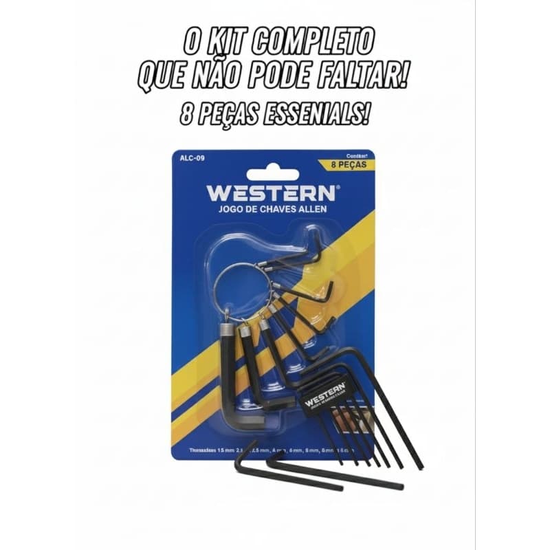 Jogo de Chaves Allen 8 Peças Argola Ferramentas Western