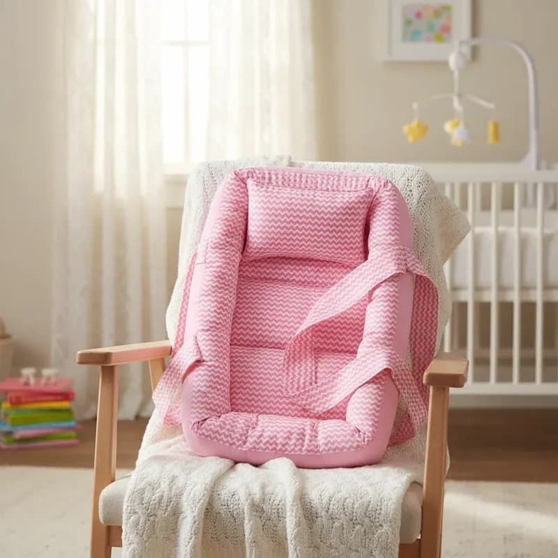 Berço Portátil Ninho Redutor Bebê Menina - ZIG ZAG ROSA