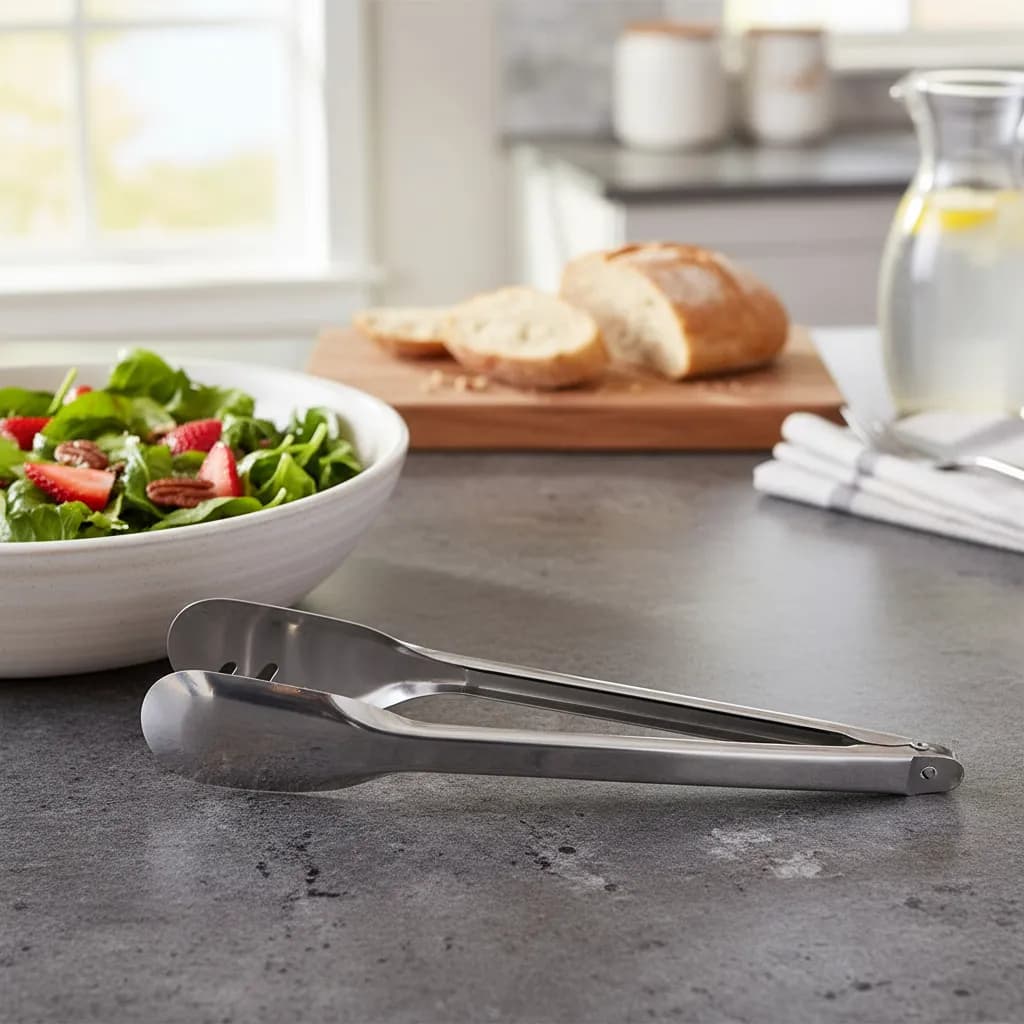 Pegador De Salada Massa Macarrão Utensílio Cozinha Aço Inox 20cm