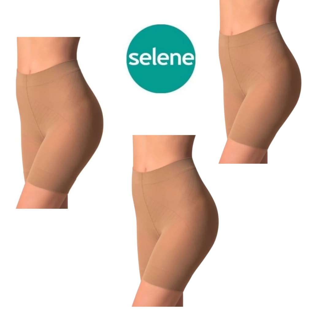 Kit 3 Shorts Modelador Feminino Selene Original Sem Costuras Laterais Elastano 9815