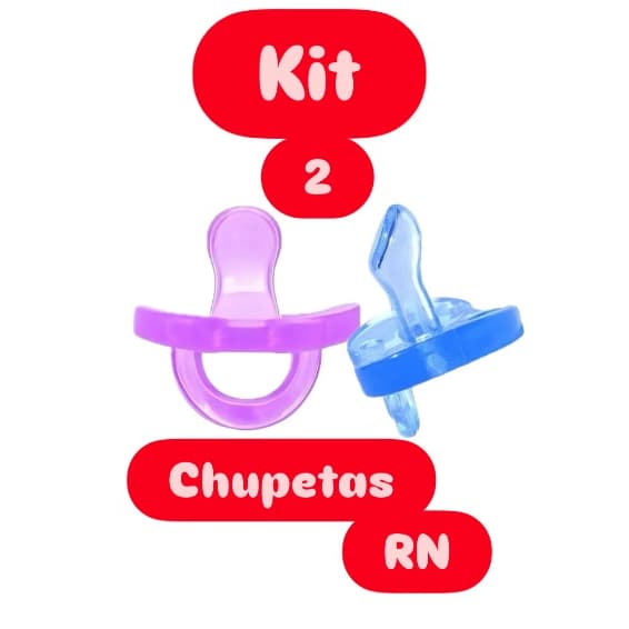 Kit 2 Chupetas pepeta Recém Nascido Comfort RN 100% silicone de 0 à 6 meses (0127)