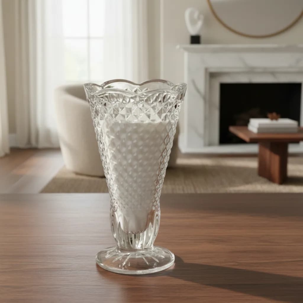 Vela Cera Decorativa Castiçal Vidro Texturizado 11,5cm Branca
