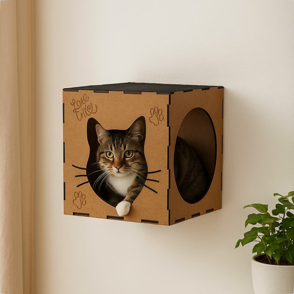 Nicho Brinquedo Para gatos Mdf Com Carpete