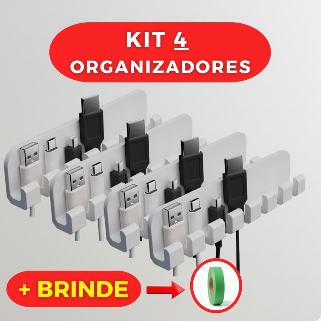 Clipe De Mesa / Organizador De Cabos Para Gerenciamento De Cabos Moderno Com  7 Espaços Para USB + Fita Dupla Face