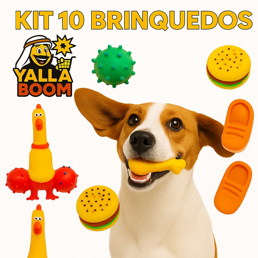 Kit 10 Brinquedos Cachorro Pet Pequeno Porte Brinquedinho Pet Mordedor