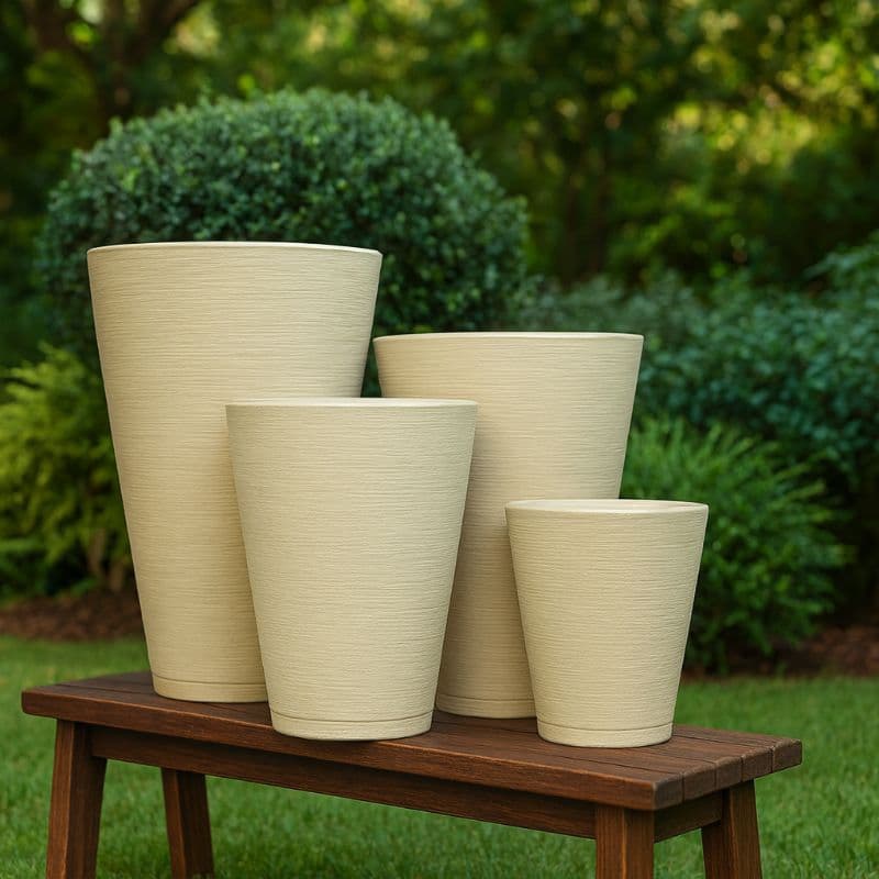 Kit 4 Vasos Coluna Escovada 1,2,3,4 Vasos PP, P, M, G Ideal Para Plantas Pequenas e Médias, Leve Elegante