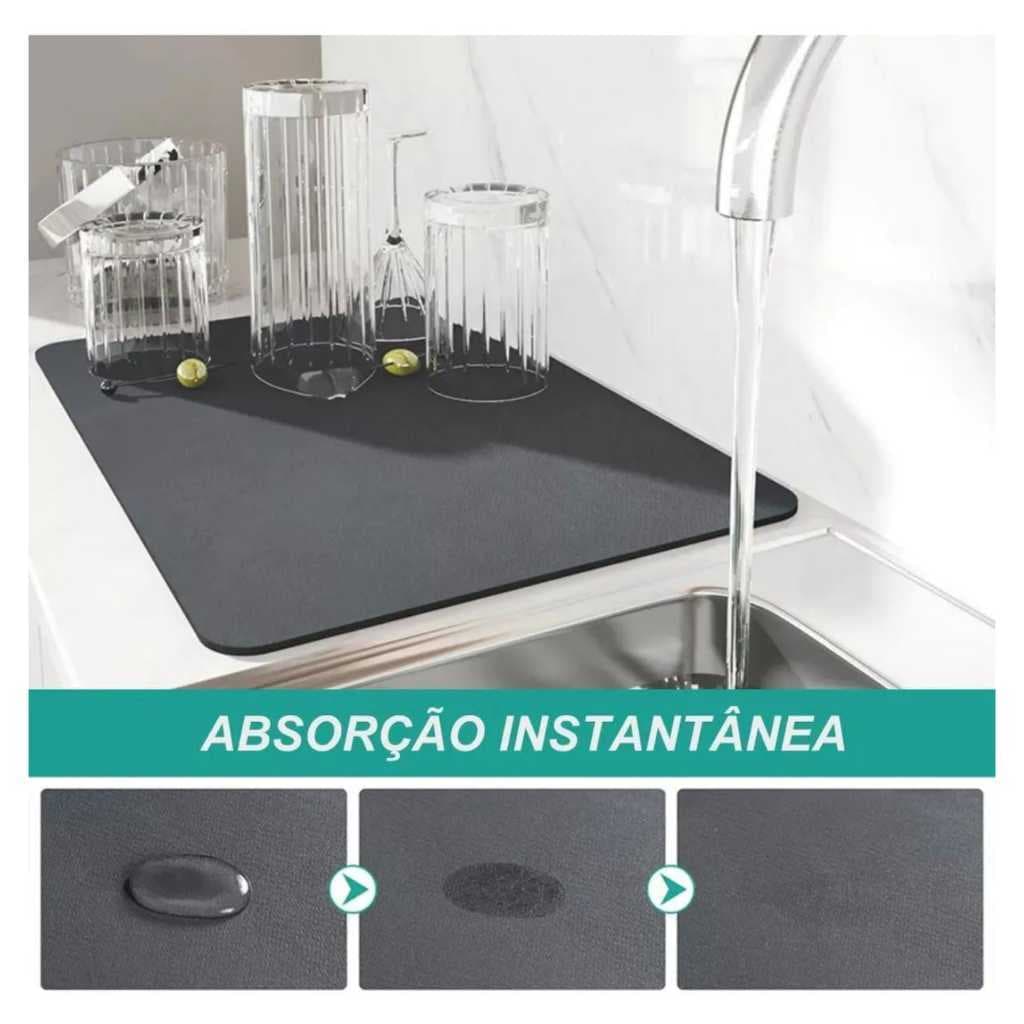 Tapete Escorredor de Louça Super absorvente 30x40CM Dobrável Aparador de Louça