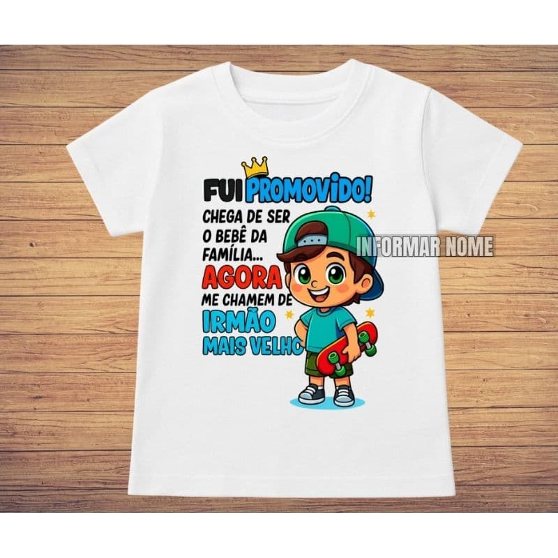 Camisa Personalizada Aniversário Infantil Irmão mais velho Skate
