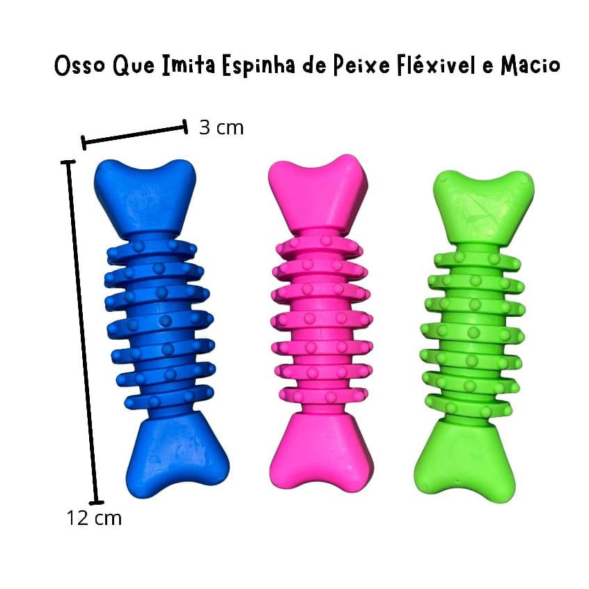 Brinquedo Mordedor para Cachorros | Espinha de Peixe Flexível | Macio e Durável | Anti Estresse para Pets