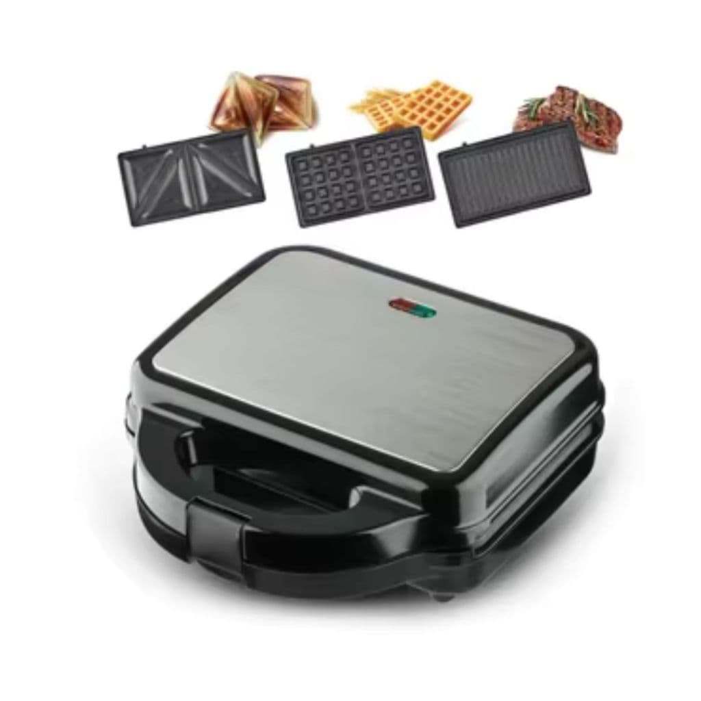 Sanduicheira Elétrica Compacta 3 Em 1 Sanduíches Waffles Carnes LCK