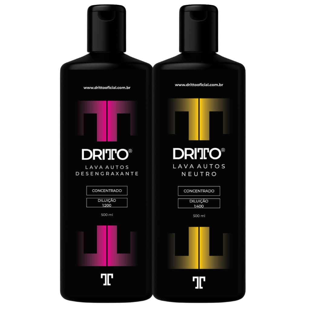 Kit Estética Automotiva Shampoo Neutro 1:400 + Desengraxante 1:200 Super Concentrados Carro Moto PRO
