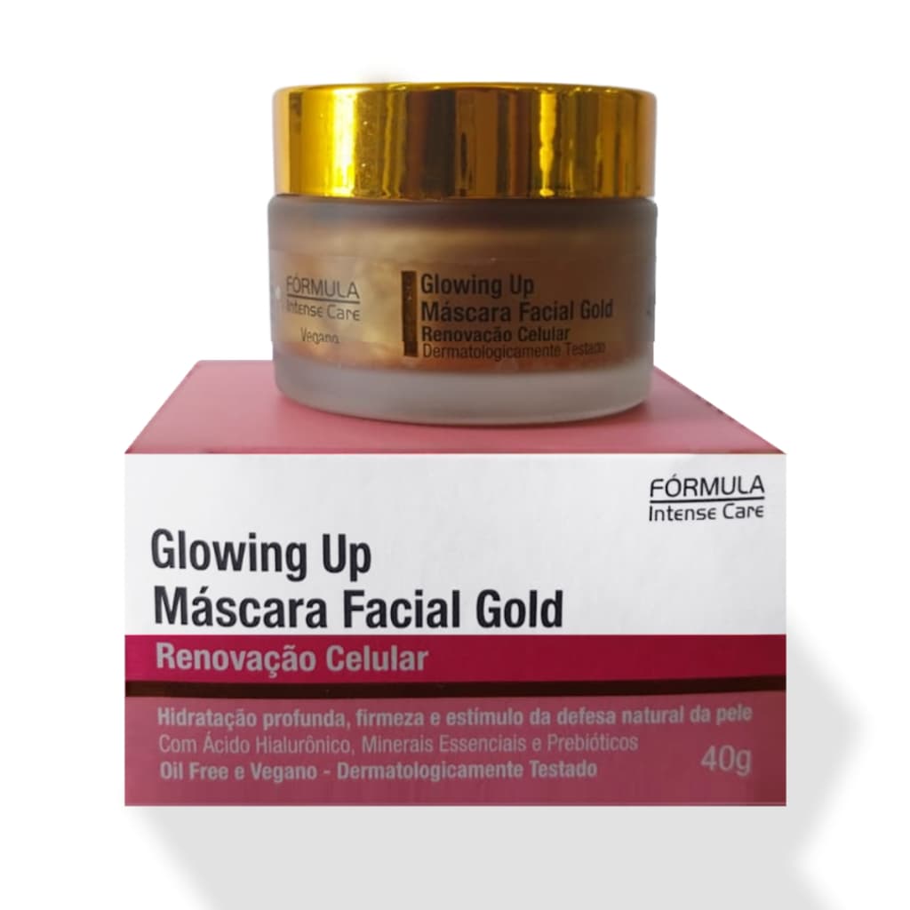 Máscara Facial Dourada | Glowing Up 40g – Fórmula Intense Care