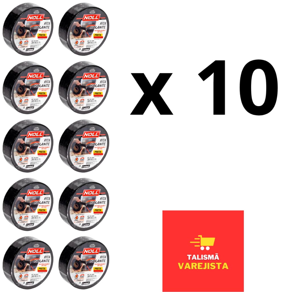 Kit 10 Und Fita Isolante Noll Classe C 18mmx20m Preto
