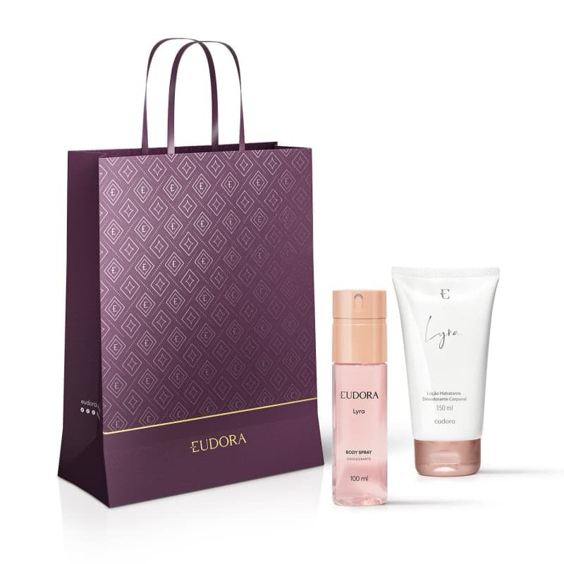 Combo Lyra Presentear: Loção Hidratante Corporal 150ml + Desodorante Body Spray 100ml + Sacola Eudora
