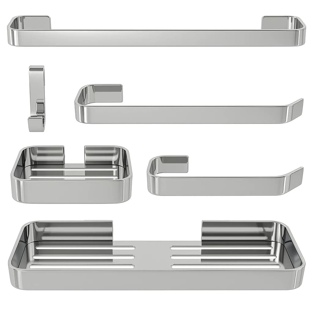 Kit 6 Peças Suporte Para Banheiro, Papel, Tolha, Sabonete, Organizador Cores