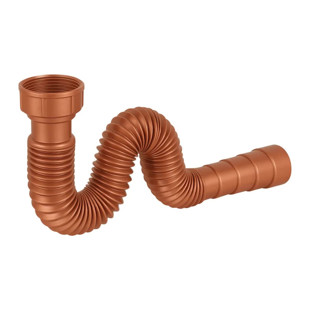 Sifão Sanfonado Flexível Rose Gold Para Pia Banheiro Cozinha Universal
