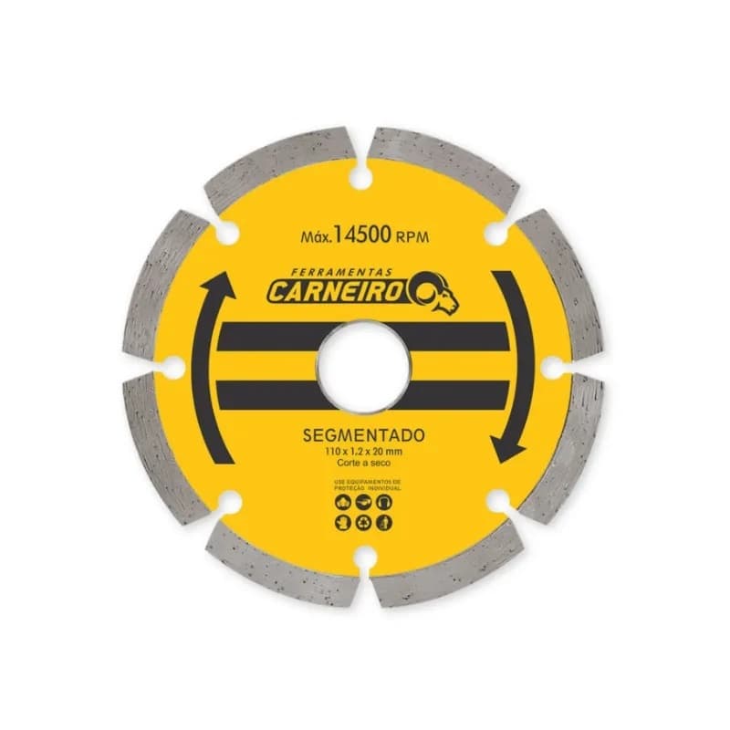Disco Corte Segmentado Diamantado 110mm X 20mm Carneiro