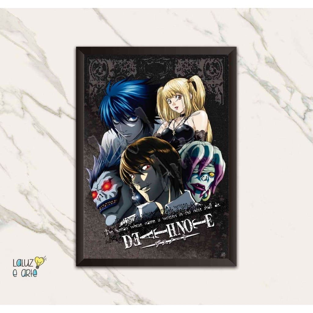 LaLuz e Arte/Quadros Decorativos/Quadros Anime/Anime/Death Note/Quadro Death Note/L