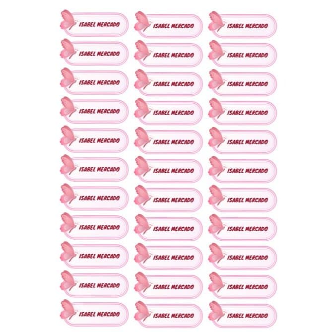KIT 48 Etiquetas Escolares COM FOTO |  etiqueta Personalizadas Floral Pastel borboletas